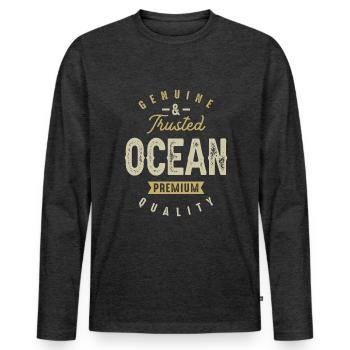 Genuine Ocean Funny Personalized Name - Men's Premium Organic Long Sleeve Shirt - heather anthracite - Front - Nico (187cm)