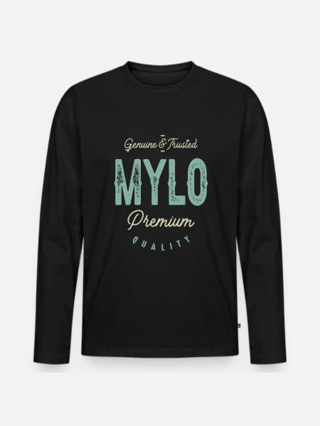 Genuine Mylo Funny Personalized Name - Men's Premium Organic Long Sleeve Shirt - black