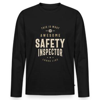 Safety Inspector Job Occupation Birthday Worker - Men's Premium Organic Long Sleeve Shirt - black - Front - Nico (187cm)