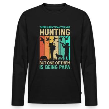 Father and son hunt hunter saying - Men's Premium Organic Long Sleeve Shirt - black - Front - Nico (187cm)