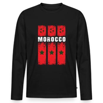 Maroc Équipe du Maroc de football - T-shirt manches longues Premium bio Homme - noir - Devant - Nico (187cm)