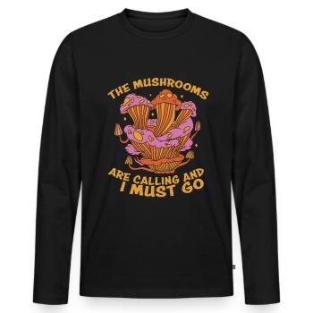 Mushrooms Unique Fungi Design for Mushroom Lovers - Männer Premium Bio Langarmshirt - Schwarz - Vorne - Nico (187cm)