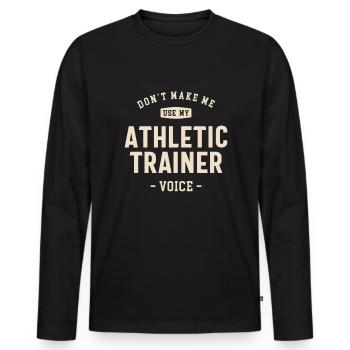 Athletic Trainer Job Title Profession - Men's Premium Organic Long Sleeve Shirt - black - Front - Nico (187cm)