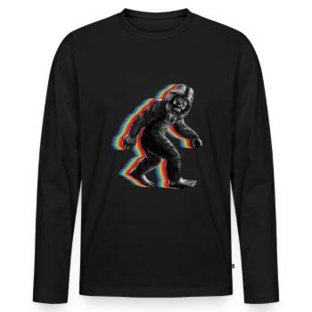 Retro Bigfoot vintage Fun and Nostalgic Sasquatch - Männer Premium Bio Langarmshirt - Schwarz - Vorne - Nico (187cm)