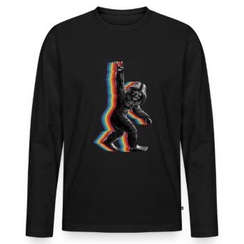 Retro Bigfoot vintage Fun and Nostalgic Sasquatch - Männer Premium Bio Langarmshirt - Schwarz - Vorne - Nico (187cm)