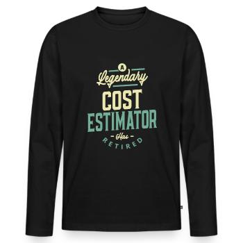 Cost Estimator - Men's Premium Organic Long Sleeve Shirt - black - Front - Nico (187cm)