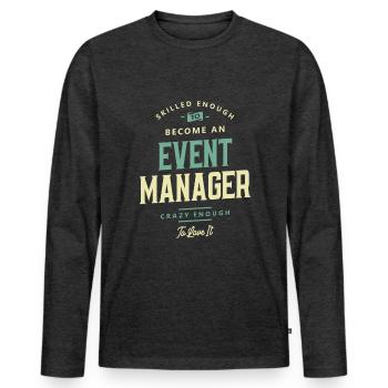 Event Manager - Men's Premium Organic Long Sleeve Shirt - heather anthracite - Front - Nico (187cm)