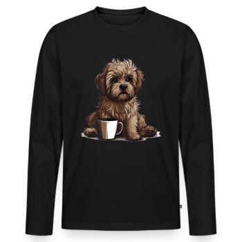 Bolonka Zwetna Puppy Dog Proud Mistress For - Men's Premium Organic Long Sleeve Shirt - black - Front - Nico (187cm)