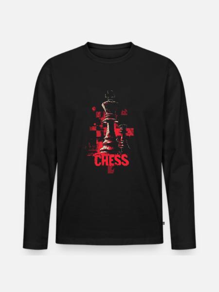 Queen Chess Masterpiece Design - Men's Premium Organic Long Sleeve Shirt - black