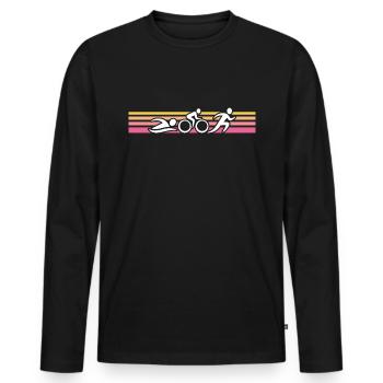 retro triathlon triathlon triathlete triathlon - Men's Premium Organic Long Sleeve Shirt - black - Front - Nico (187cm)