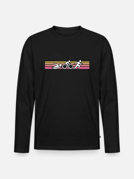 retro triathlon triathlon triathlete triathlon - Men's Premium Organic Long Sleeve Shirt - black