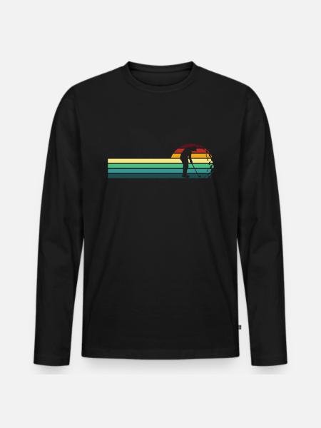 retro golf golf t-shirt - Men's Premium Organic Long Sleeve Shirt - black