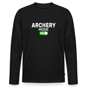 Archery Mode - Männer Premium Bio Langarmshirt - Schwarz - Vorne - Nico (187cm)