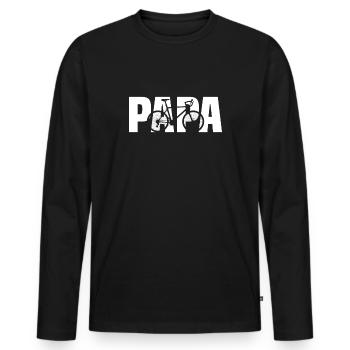 Cyclist dad - Men's Premium Organic Long Sleeve Shirt - black - Front - Nico (187cm)