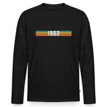 Retro 1982 made in 1982 - T-shirt manches longues Premium bio Homme - noir - Devant - Nico (187cm)