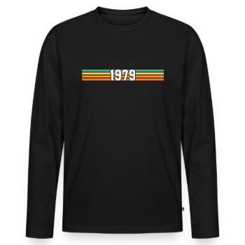 cadeau retro 1979 vintage 1979 - T-shirt manches longues Premium bio Homme - noir - Devant - Nico (187cm)