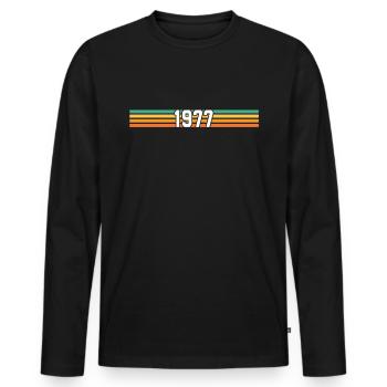 cadeau retro 1977 vintage 1977 - T-shirt manches longues Premium bio Homme - noir - Devant - Nico (187cm)