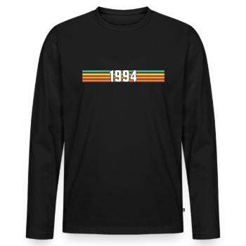 Geschenk retro 1994 vintage 1994 - Männer Premium Bio Langarmshirt - Schwarz - Vorne - Nico (187cm)