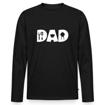 grill dad for Grill Papa Barbecue - Männer Premium Bio Langarmshirt - Schwarz - Vorne - Nico (187cm)