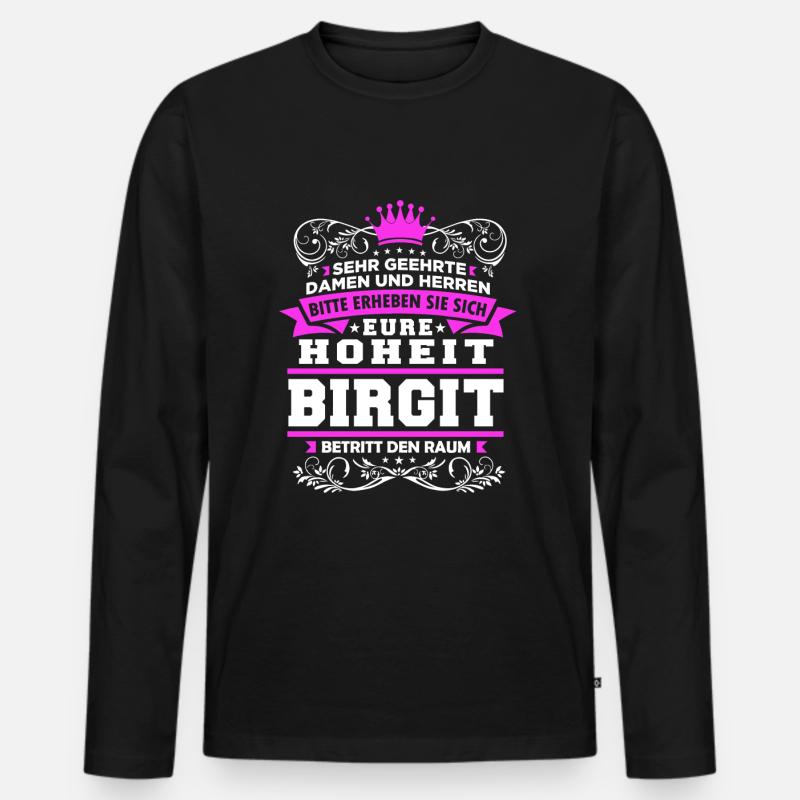 Eure Hoheit - Birgit - Männer Premium Bio Langarmshirt - Schwarz