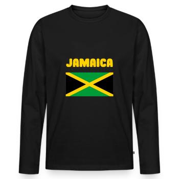 Jamaïque - T-shirt manches longues Premium bio Homme - noir - Devant - Nico (187cm)