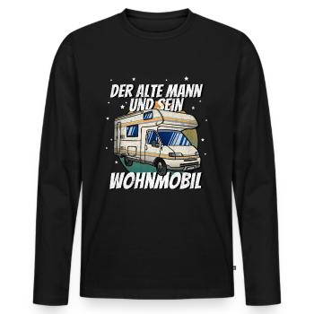 Der Alte Mann Und Sein Wohnmobil Camping Camper - Männer Premium Bio Langarmshirt - Schwarz - Vorne - Nico (187cm)