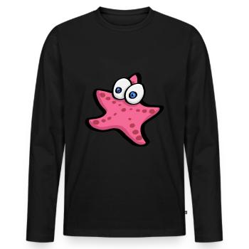 Seestern Erschrocken - Männer Premium Bio Langarmshirt - Schwarz - Vorne - Nico (187cm)