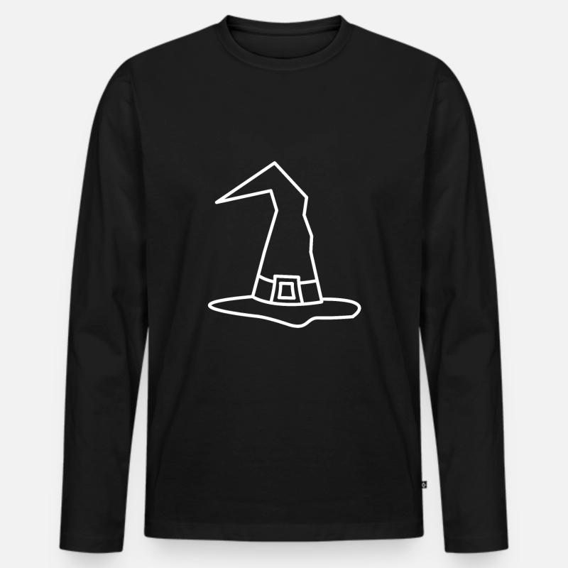 Halloween Hexenhut Witches Hat - Männer Premium Bio Langarmshirt - Schwarz
