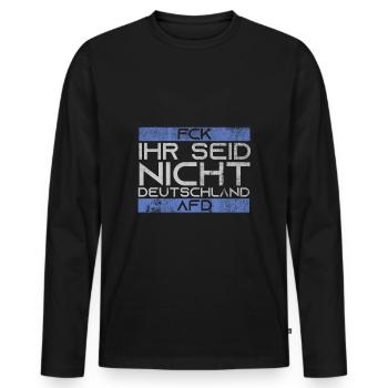 Fck AFD Against Fascism - Men's Premium Organic Long Sleeve Shirt - black - Front - Nico (187cm)