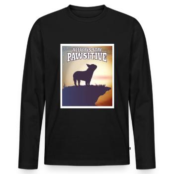 French Bulldog retro Geschenk Shirt - Männer Premium Bio Langarmshirt - Schwarz - Vorne - Nico (187cm)