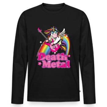 Heavy Metal - T-shirt manches longues Premium bio Homme - noir - Devant - Nico (187cm)