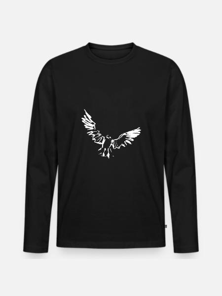 Bird Bird Fly - Men's Premium Organic Long Sleeve Shirt - black