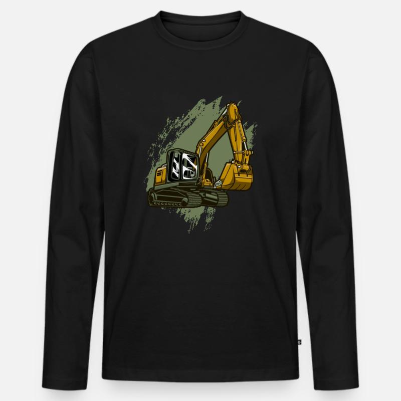 Bagger - Männer Premium Bio Langarmshirt - Schwarz