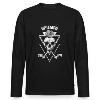 Uptempo Festival 200 BPM Rave cadeau - T-shirt manches longues Premium bio Homme - noir - Devant - Nico (187cm)