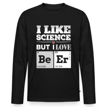 Nerd Science Geek - Men's Premium Organic Long Sleeve Shirt - black - Front - Nico (187cm)