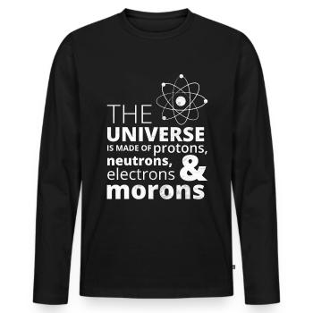 Nerd Science Geek - Men's Premium Organic Long Sleeve Shirt - black - Front - Nico (187cm)