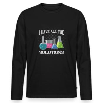 Nerd Science Geek - Men's Premium Organic Long Sleeve Shirt - black - Front - Nico (187cm)