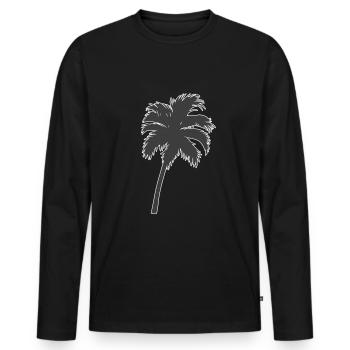 Palm tree palm - Men's Premium Organic Long Sleeve Shirt - black - Front - Nico (187cm)