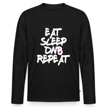 Eat Sleep DNB Répéter la danse musicale - T-shirt manches longues Premium bio Homme - noir - Devant - Nico (187cm)