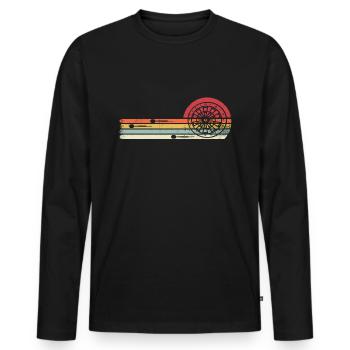Darts Retro Víntage Dart Bullseye - Men's Premium Organic Long Sleeve Shirt - black - Front - Nico (187cm)