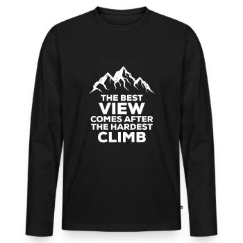Climbing climbing mountain - Men's Premium Organic Long Sleeve Shirt - black - Front - Nico (187cm)