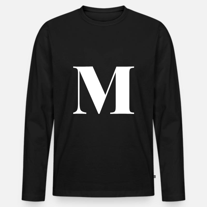 M Letter - Männer Premium Bio Langarmshirt - Schwarz