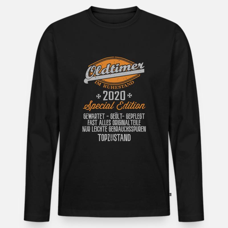 Oldtimer Geschenk Rente Ruhestand 2020 Rentner - Männer Premium Bio Langarmshirt - Schwarz