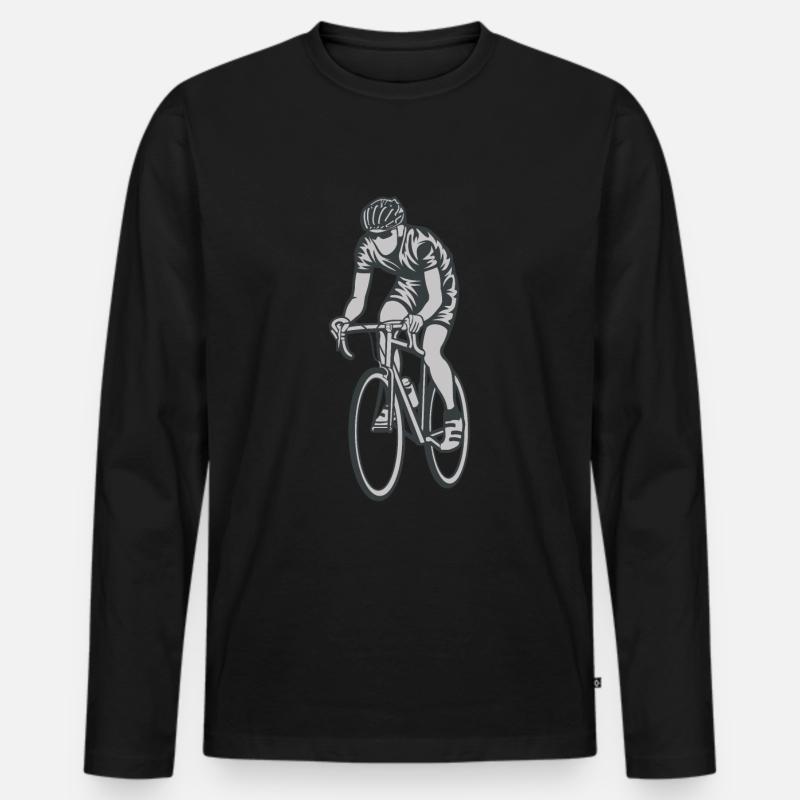 Radfahrer Bicycle Rennrad - Männer Premium Bio Langarmshirt - Schwarz
