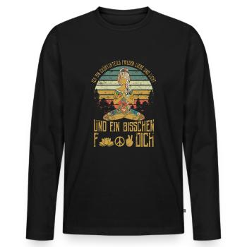 Ich Bin Größtenteils Frieden Liebe Und Licht - Männer Premium Bio Langarmshirt - Schwarz - Vorne - Nico (187cm)