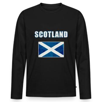 Schottland - Männer Premium Bio Langarmshirt - Schwarz - Vorne - Nico (187cm)