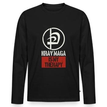 Krav Maga - T-shirt manches longues Premium bio Homme - noir - Devant - Nico (187cm)