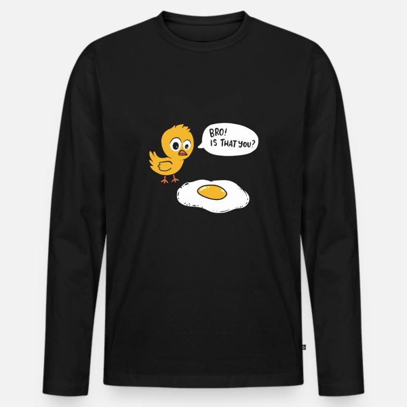 Küken - Männer Premium Bio Langarmshirt - Schwarz