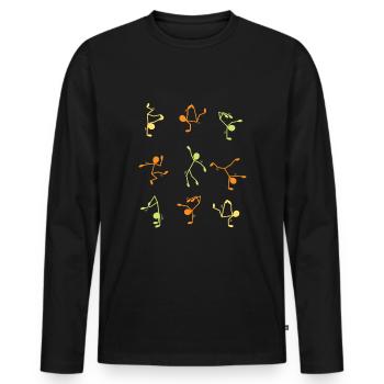 Breakdance - Männer Premium Bio Langarmshirt - Schwarz - Vorne - Nico (187cm)