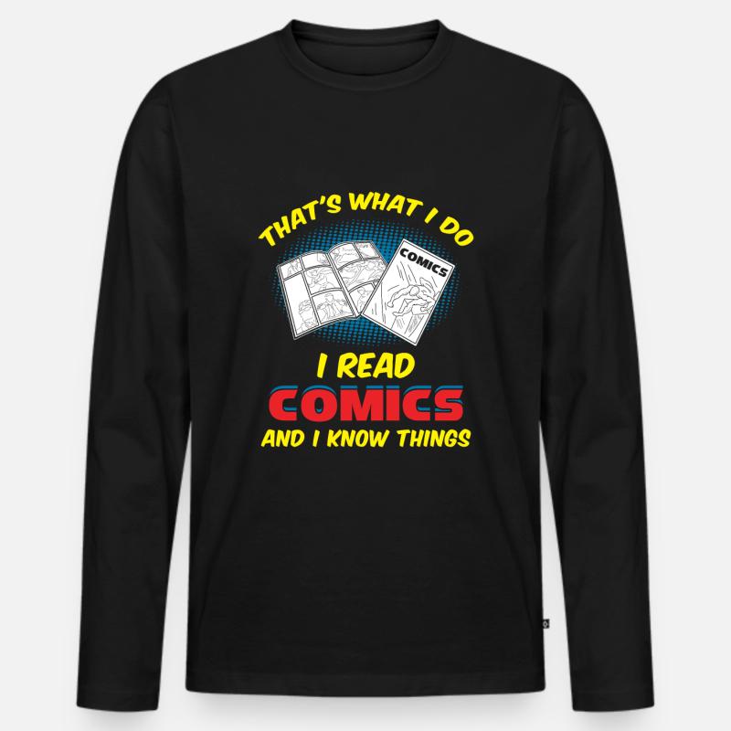 comics Comicstyle Geschenke - Männer Premium Bio Langarmshirt - Schwarz
